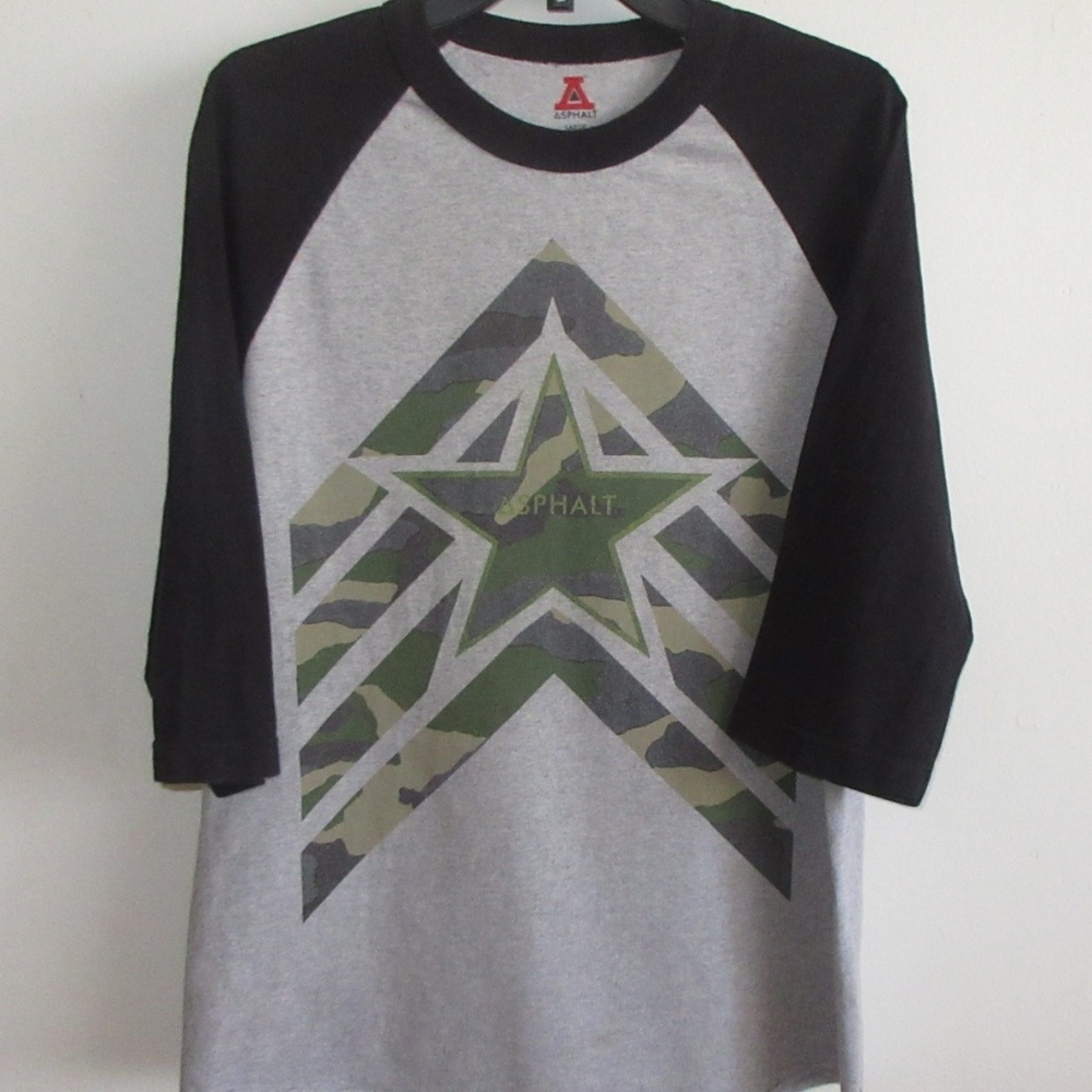 Asphalt Men's Baseball Tee Shirt Size Large